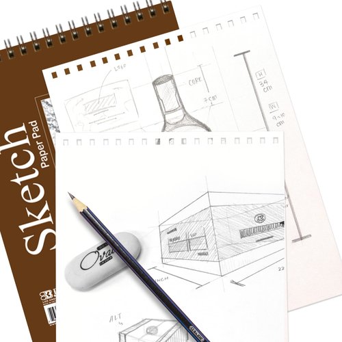 BAZIC Sketch Pad 50 Sheet 6" X 8", Top Bound Spiral Sketchbook Drawing Pads, Sketching Paper Coloring Book for Artist Kids School, 1-Pack