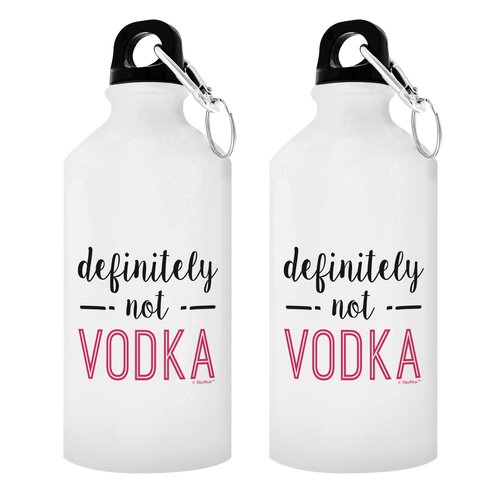 ThisWear Funny Coworker Gifts for Women Definitely Not Vodka Coworker Birthday Gifts Office Humor Gift 2-Pack Aluminum Water Bottles with Cap & Sport Top White