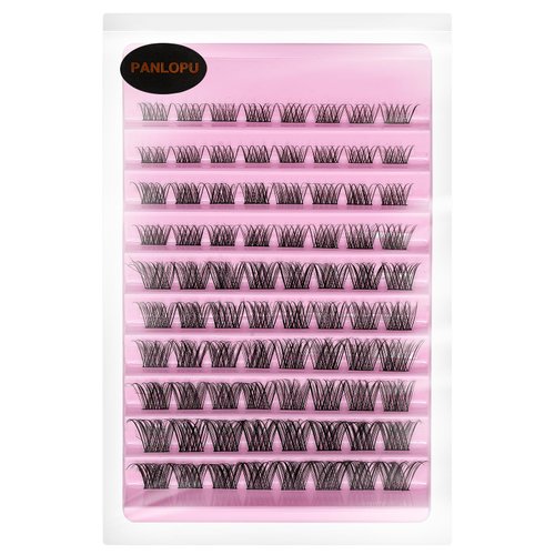 False Eyelashes Natural Look Synthetic Fibers Extension Lengthening DIY D Curl Eyelashes Reusable Cluster Lashes eyelash strings 8/10/12/14/16mm by PANLOPU (Z008-8/10/12/14/16mm)