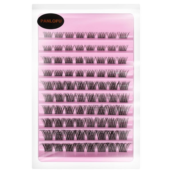 False Eyelashes Natural Look Synthetic Fibers Extension Lengthening DIY D Curl Eyelashes Reusable Cluster Lashes eyelash strings 8/10/12/14/16mm by PANLOPU (Z008-8/10/12/14/16mm)