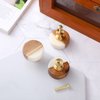 White Marble Stone Cabinet Knobs Wood Drawer Knobs Modern Dresser Cabinet Knobs Round Dresser Pull Handle Hardware Decorative Wood Drawer Small Furniture Knobs for Cupboard Cabinet Desk (12 Pcs)
