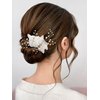 SWEETV Wedding Hair Accessories for Bride, Flower Hair Clip Pearl Princess Headpiece Elegant Bridal Hair Comb Flower Girl Hair Jewelry Hair Pieces for Bride Bridesmaid Women Girl Party Prom Gift