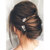 JAKAWIN Rhinestone Bride Wedding Hair Pins Silver Crystal Hair Piece Bridal Hair Accessories for Women and Girls (Pack of 3) HP178