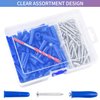 Concrete Anchors and Screws Kit, 100Pcs Masonry Anchors and 100Pcs Masonry Screws with 1Pcs Corresponding Bit, Blue Conical Anchors and Self Tapping Screws for Stucco Concrete Masonry Brick Wall