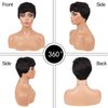 ISHINE Pixie Cut Wigs Human Hair Wigs with Side Bangs… (Black)