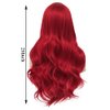 Tseses Womens Red Curly Wig Long Wavy Middle Part Synthetic Wigs for Halloween Cosplay Wig