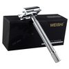 WEISHI Butterfly Open Double Edge Safety Razor Chrome Long Handle Reusable Razor