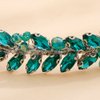 Teyglen Bridal Rhinestone Crystal Headband Thin Full Green Rhinestone Headband Hair Band Handmade Full Crystal Hair Hoop Gold Sparkly Crystal Wedding Hair Accessories for Women Girl (Malachite Green)