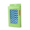 Kikkerland, Blue and White Biodegradable Paper Straws, Striped, Box of 144