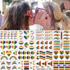 Rainbow LGBT Temporary Tattoos Stickers Pride Day Body Art Tattoos Decals for Men Women Face Body Arm Waist Decoration Waterproof Tattoos Stickers DIY Gay Pride Party Supplies 20 Sheets