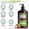 Arganicare Natural Macadamia Shampoo for Dry Damaged Hair - Hair Repair Treatment for Damaged Hair Enriched with Argan Oil, Shea Moisture, and Witch Hazel - Macadamia Hydrating Shampoo | 13.5 fl oz