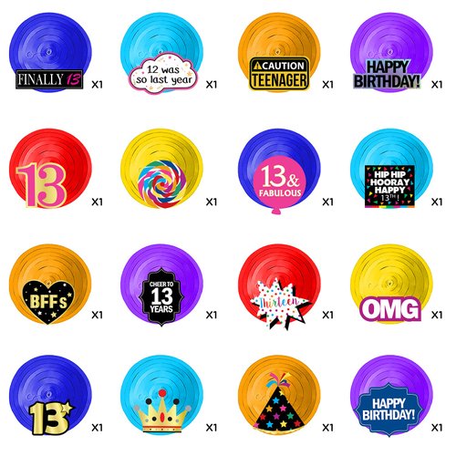 13th Birthday Hanging Swirls - 28 Pieces - Funny 13th Birthday Party Supplies, Decorations, Gifts and Favors