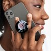 Ksadiye Translucent Clear Phone Grip with Expanding Kickstand,Cell Phone Collapsible Stand Pink Rose Flower Design for Smartphones