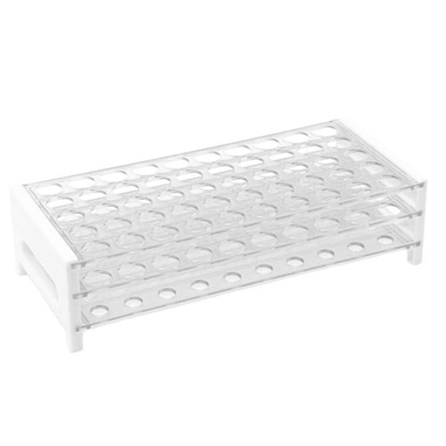Plastic Test Tube Rack for 15/18 mm Tubes, Hole Diameter is 18.7mm, Holds 50, Detachable, Karter Scientific 208U2 (Pack of 1)