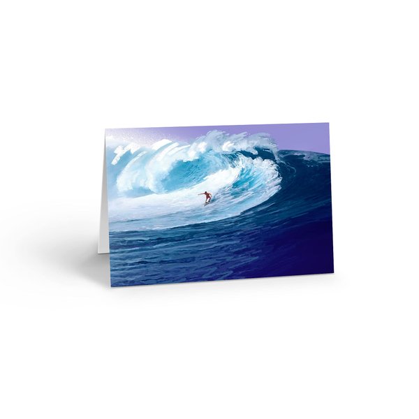 Stonehouse Collection Surfing The Big Wave Thank You Note Card - 10 Boxed Cards & Envelopes - Surf, Ocean