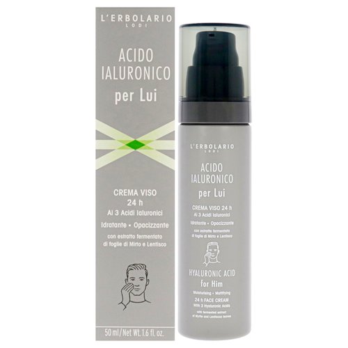 LErbolario Hyaluronic Acid Moisturisin Mattifying Face Cream For Men 1.6 oz Cream