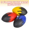 ArtCreativity Foam Flame Footballs for Kids, Set of 3, Two-Toned Foam Sports Toys for Outdoors, Practice, Training, Beginners, Pool, Beach, Picnic, Camping, Fun Sports Party Favors for Boys and Girls