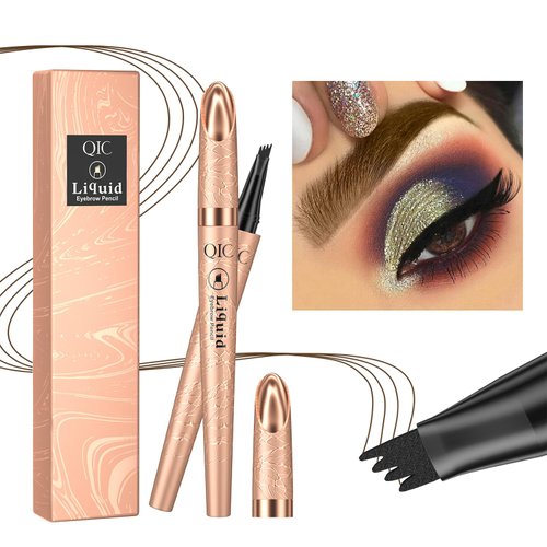 Eyebrow Pen,Liquid Eye Makeup Eyebrow Pencil - Waterproof Eyebrow Pencil Micro 4 Tip Brow pencil Lift & Snatch Eyebrow Microblading Pen Long-Lasting Waterproof Natural Eyebrow Hair (1# Light coffee)