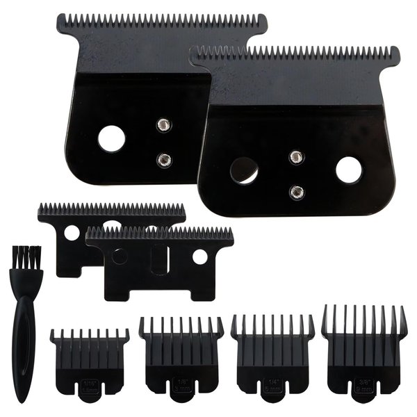 Xspeedonline 2Pcs 04521 Replacement T Blade Compatible for Andis GTO/GTX/T outliner with Clipper Guard - Black