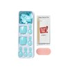 KISS imPRESS No Glue Pedi Press-On Nails, Toenails, Fruitful', Light Blue, Short Size, Squoval Shape, Includes 24 Nails, Prep Pad, Instructions Sheet, 1 Manicure Stick, 1 Mini File