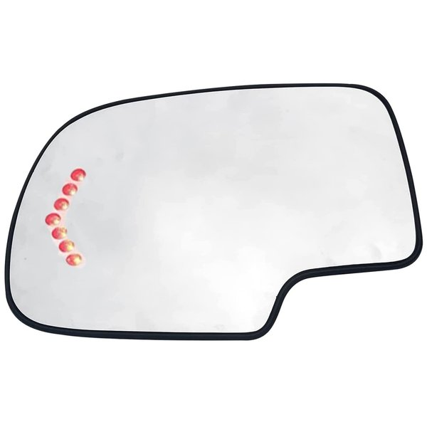 Driver Side Heated Mirror Replacement For Cadillac Escalade Yukon Chevy Chevrolet Suburban Silverado GMC Sierra Tahoe Avalanche Silverado Sierra- Convex Mirror with Rear Holder and Turn Signal