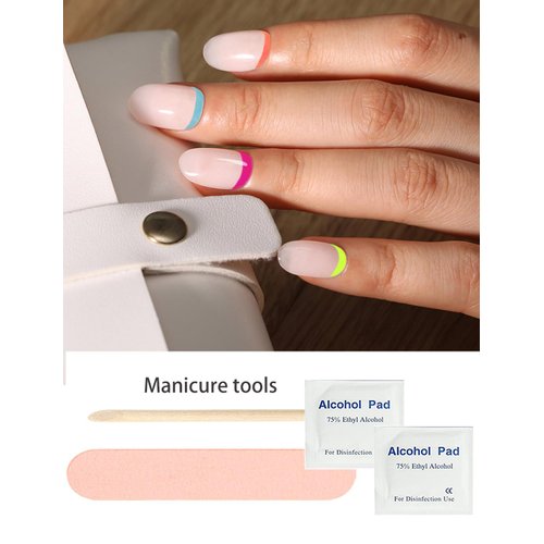 Wahrshei Semi Cured Gel Nail Strips | 20pcs Jelly Beige Semi Cured gel Nails Sticker | Gel Nail Wraps UV for Home Nails DIY