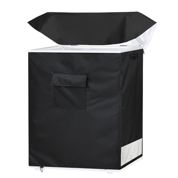 Chest Freezer Covers for Outside(32.5W×22.5D×33.5H)in,Compatible with midea 7.0 Cubic Feet Chest Freezer,Black Deep Freezer Covers Waterproof Top With Zipper to Open, Outdoor All-season Protection