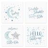Starry Delight Baby Shower Beverage Napkins / 48 Twinkle Star And Moon Cocktail Napkins / 4 3/4" x 4 3/4" Little Star 3 Ply Napkins / 4 Pastel Night Sky Designs/Gender Neutral Baby Party Supplies
