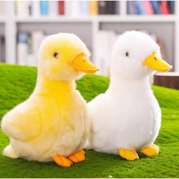 8 Inch Small Yellow Duck Plush Toys Duck Stuffed Toys (Yellow + White)