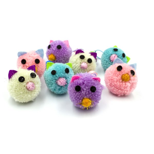 AXEL PETS Pupsik Mice Plush Toys with Ring Bells Interactive Catch Play Toys for Cat, Pack of 8 Mice
