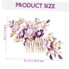 Beatifufu Hair Plug Flower Hair Comb Flower Pearl Hair Clip Wedding Headpiece Girls Hair Comb Wedding Hair Clip Floral Hair Clips Headband for Girls Alloy Hair up Purple Bride
