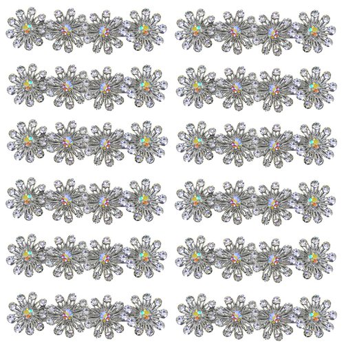 Dozen Park Crystal Barrettes Crystal White Hair Clips 5A86550-Dcrys