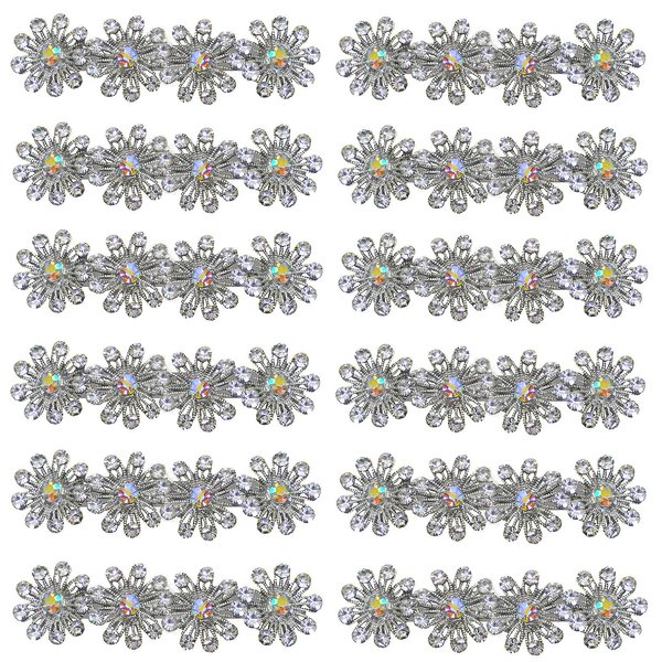 Dozen Park Crystal Barrettes Crystal White Hair Clips 5A86550-Dcrys