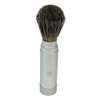 G.B.S 5.5in Silver Metal Canister Portable Badger Hair Shaving Brush for Men, Travel Friendly