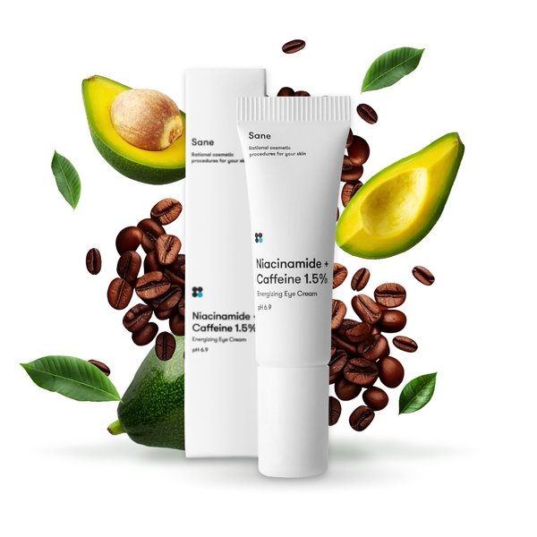 Sane Eye Cream for Dark Circles and Puffiness Treatment with Caffeine and Niacinamide - 0.34 fl oz, Hydrating Eye Cream for Dark Circles, Mornings without Puffiness