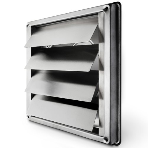 calimaero® VKE 4" Inch Dryer Vent Cover Outdoor Stainless Steel Grille Dryer Vent Exterior Wall Vent Moving Flaps Fits only with Metal Ducts