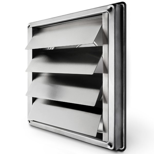 calimaero® VKE 4" Inch Dryer Vent Cover Outdoor Stainless Steel Grille Dryer Vent Exterior Wall Vent Moving Flaps Fits only with Metal Ducts