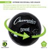 Champion Sports Extreme Series Soccer Ball, Size 4 - Youth League, All Weather, Soft Touch, Maximum Air Retention - Kick Balls for Kids 8-12 - Competitive and Recreational Futbol Games, Black