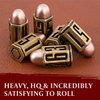 Bullet Metal Dice Set - Six Brass D6 Dices - Great for DND, Warhammer 40k, Role Playing Homebrews, D&D, ... Great RPG/Dungeons and Dragons/D and D Accessories Gifts. Can Use with Dice Tray/Tower