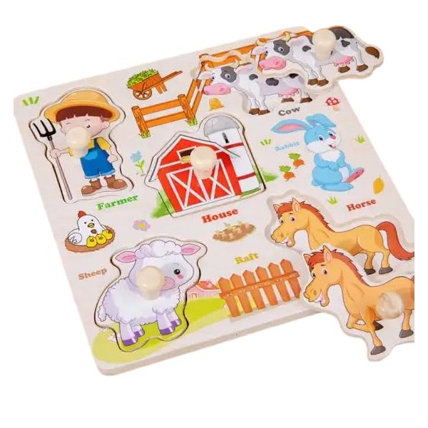Hand Grasp Board, Wooden Educational Toys, Montessori Toys,Toddler Learning Toys (Vegetable)