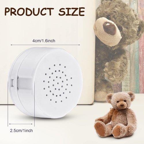 3 Pcs Voice Recorder for Stuffed Animal, Voice Recorder Box Stuffed Bear Mini Voice Recorder Device, DIY Custom Voice Message Toy Voice Recorder for Baby Dolls, Plush Toys and Pillows (30s Edition)