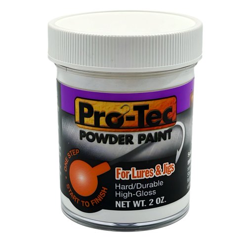Candy Pro-Tec Powder Paint for fishing Lures and Jigs Powder Coating for Jig Head, High Gloss Finish,Easy-to-Use Fishing Lure Paint 2 Ounce (Pro-Tec White Pearl 2oz)