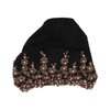 Fashion Hijabs for Women Muslim, Vintage Embroidered Muslim Turban Hat Soft Lace Material Beaded Fleece Hair Hat for Women Daily Use and Gift (black), Turban Head Wraps