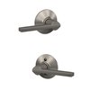 Schlage F10 V LAT 619 Latitude Door Lever, Hall & Closet Passage Lock, Satin Nickel