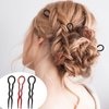 48 Pcs Hair Pins for Women U Shaped Bobby Pins Spiral Plastic Hair Twist Tool Hairstyle Accessories, Black an Brown