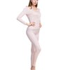Grenasasilk Womens Silk Long Underwear Mulberry Silk Long Johns Silk Thermal Underwear Sets Cold Weather Base Layer (S, Flechcolor)