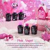 Beetles Pink Gel Nail Polish Set, 6 Colors Hot Pink Glitter Rose Red Gel Polish Kit with Snowflake Gift Set for Girls, Soak off Uv Led Nail Gel DIY Beetles Nails for Gift
