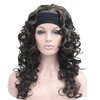 Wiginway Women Wigs Long Curly Wigs Synthetic wig hairpieces for women best wig with headband natural wigs 18 inch (Dark Brown #6)