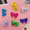 ZZXLLRO 16Pcs Mini Bow Sequin, Shiny Small Red Bow Iron on Applique Embroidered Patches for Clothing, Bags, Jackets, Jeans DIY Accessory Craft Valentine Decoration