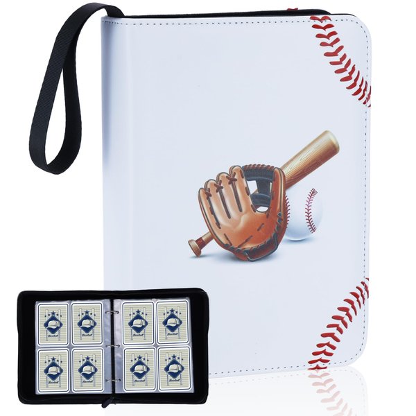 Baseball Card Binder, Baseball Card Holder 4 Sleeves with 400 Pocket, Trading Card Binder Album Compatible with Most Trading Sports Cards,Game Cards
